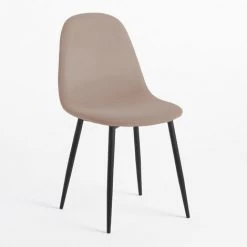 Lot De 2 Chaises En Velours Glamm SKLUM Velours - Acier Noir Gris Taupe - Noir Gris Taupe