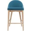 MILIBOO Tabouret De Bar Scandinave Bleu Canard Et Bois Clair 65 Cm DALIA - Bleu Canard