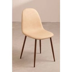 Lot De 4 Chaises En Similicuir Glamm SKLUM Simili Cuir - Acier Bois Foncé Beige Crème - Bois Foncé Beige Crème -banc et tabouret Soldes Boutique 24221156 2