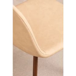 Lot De 4 Chaises En Similicuir Glamm SKLUM Simili Cuir - Acier Bois Foncé Beige Crème - Bois Foncé Beige Crème -banc et tabouret Soldes Boutique 24221156 4