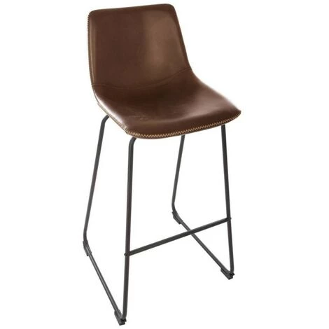 Tabouret De Bar Simili Marron Lois Atmosphera - Marron - Assise Simili Cuir Marron Et Structure Métal Noir 3 Tabouret De Bar Simili Marron Lois Atmosphera - Marron - Assise Simili Cuir Marron Et Structure Métal Noir
