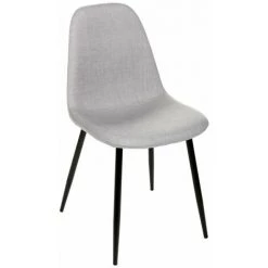 Chaise Tissu Et Métal Tyka Gris Atmosphera - Gris - Gris Et Noir