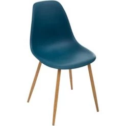Chaise Taho Bleu Marine Atmosphera - Bleu - Bleu Marine Et Chêne Clair
