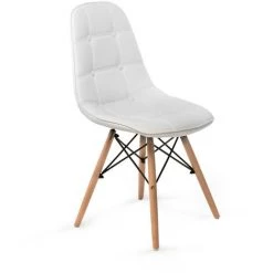 VENTEMEUBLESONLINE CHAISE TOWER WOOD CAPITONÉ #FFFFFF - #ffffff