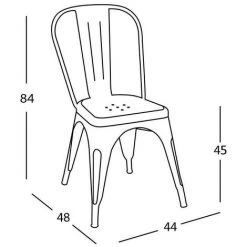 VENTAMUEBLESONLINE CHAISE LANK INDUSTRIELLE RÉPLI -banc et tabouret Soldes Boutique 24697777 2