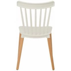 KOSMI - Lot De 4 Chaises Blanches Style Scandinave à Barreaux Modèle Pop Avec Coque En Résine Blanche Et Pieds En Bois Naturel 9 KOSMI - Lot De 4 Chaises Blanches Style Scandinave à Barreaux Modèle Pop Avec Coque En Résine Blanche Et Pieds En Bois Naturel -banc et tabouret Soldes Boutique 24700628 3