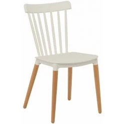 KOSMI - Lot De 4 Chaises Blanches Style Scandinave à Barreaux Modèle Pop Avec Coque En Résine Blanche Et Pieds En Bois Naturel 11 KOSMI - Lot De 4 Chaises Blanches Style Scandinave à Barreaux Modèle Pop Avec Coque En Résine Blanche Et Pieds En Bois Naturel -banc et tabouret Soldes Boutique 24700628 5