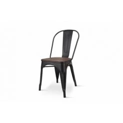 KOSMI - Lot De 2 Chaises En Métal Noir Mat Avec Assise En Bois Massif Foncé, Pour Une Décoration Style Industriel - Noir 9 KOSMI - Lot De 2 Chaises En Métal Noir Mat Avec Assise En Bois Massif Foncé, Pour Une Décoration Style Industriel - Noir -banc et tabouret Soldes Boutique 24700693 3