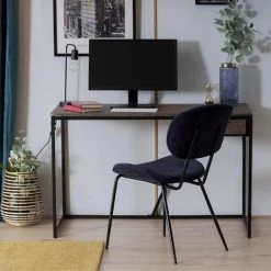 URBAN MEUBLE Lot De 2 Chaises Scandinaves Salle à Manger Bleu -banc et tabouret Soldes Boutique 24728929 3