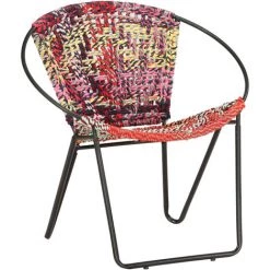 VidaXL Chaise Ronde Chindi Multicolore Tissu - Multicolore
