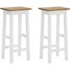 VidaXL Tabourets De Bar Bois De Chêne Solide 2 Pcs Modèle 1 - Brun