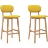 VidaXL Tabourets De Bar Tissu 2 Pcs Jaune Moutarde - Jaune -banc et tabouret Soldes Boutique 24812490 1