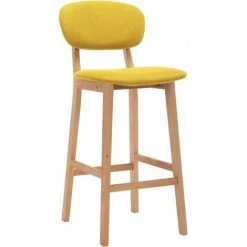 VidaXL Tabourets De Bar Tissu 2 Pcs Jaune Moutarde - Jaune -banc et tabouret Soldes Boutique 24812490 3