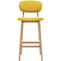 VidaXL Tabourets De Bar Tissu 2 Pcs Jaune Moutarde - Jaune -banc et tabouret Soldes Boutique 24812490 4