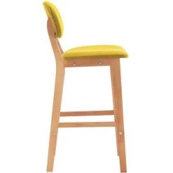 VidaXL Tabourets De Bar Tissu 2 Pcs Jaune Moutarde - Jaune -banc et tabouret Soldes Boutique 24812490 5