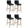 MOB-IN Tabourets De Bar En Chêne Et Assise Noire 65 Cm TANNA - Lot De 4 - Noir -banc et tabouret Soldes Boutique 24871040 1