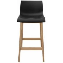 MOB-IN Tabourets De Bar En Chêne Et Assise Noire 65 Cm TANNA - Lot De 4 - Noir -banc et tabouret Soldes Boutique 24871040 4
