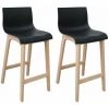MOB-IN Tabourets De Bar En Chêne Et Assise Noire 65 Cm TANNA - Lot De 2 - Noir -banc et tabouret Soldes Boutique 24871245 1