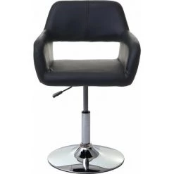 Chaise De Salle à Manger HHG-926 III, Style Rétro Années 50, Similicuir ~ Noir, Pied En Métal Aspect Chromé -banc et tabouret Soldes Boutique 25037774 2