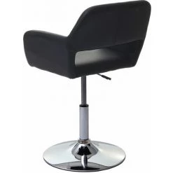 Chaise De Salle à Manger HHG-926 III, Style Rétro Années 50, Similicuir ~ Noir, Pied En Métal Aspect Chromé -banc et tabouret Soldes Boutique 25037774 4