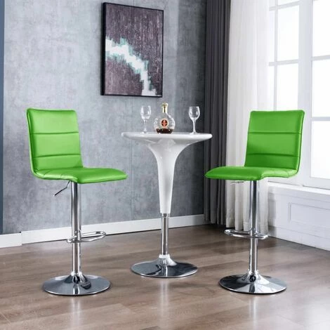 Hommoo Chaises De Bar 2 Pcs Vert Similicuir HDV14561 3 Hommoo Chaises De Bar 2 Pcs Vert Similicuir HDV14561
