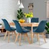 IDMARKET Lot De 4 Chaises SARA En Velours Bleu Canard - Bleu -banc et tabouret Soldes Boutique 25359505 1