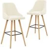 Chaises De Bar Velours 2 Pcs Crème VidaXL -banc et tabouret Soldes Boutique 25449103 1