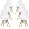 BATHRINS®lot De 6 Chaise De Scandinave,chaise De Salle à Manger,chaise De Salon,avec Pieds En Bois De Fil De Fer,59 *47*52cm,blanc -banc et tabouret Soldes Boutique 25543720 1