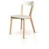FASHION COMMERCE Lot De 2 Chaises En Bois Blanc Avec Structure En Bois Naturel - Multicolore