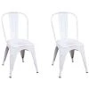 FASHION COMMERCE Lot De 2 Chaises Mod. Tolix En Acier Blanc Ancien