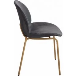 Chaise Fashion Commerce En Velours Bleu-gris - Grigio -banc et tabouret Soldes Boutique 25792074 4