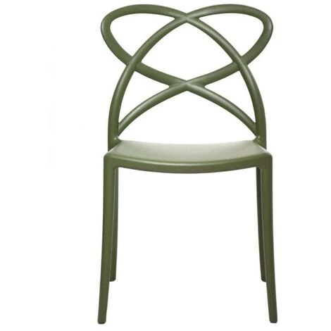 FASHION COMMERCE Lot De 4 Chaises Tressées En Polypropylène Vert - Verde 4 FASHION COMMERCE Lot De 4 Chaises Tressées En Polypropylène Vert - Verde – Image 2