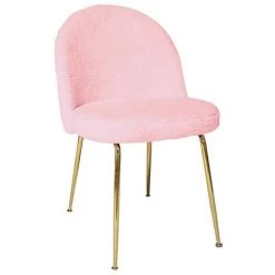 Chaise Fashion Commerce En Tissu Rose Avec Pieds En Laiton - Rosa