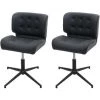 2x Chaise De Salle à Manger HHG-442, Pivotante, Réglable En Hauteur ~ Similicuir Vintage Gris Foncé, Pied Noir -banc et tabouret Soldes Boutique 25800926 1