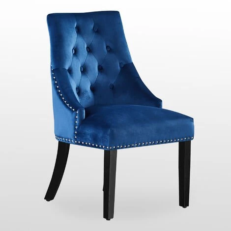 LIFE INTERIORS WINDSOR- Chaise Capitonnée En Velours Bleu - Style Classique & Design - Pieds En Bois - Salle à Manger, Salon Ou Coiffeuse 3 LIFE INTERIORS WINDSOR- Chaise Capitonnée En Velours Bleu - Style Classique & Design - Pieds En Bois - Salle à Manger, Salon Ou Coiffeuse