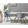 LIFE INTERIORS EVA - Lot De 2 Fauteuils Chaises De Salle à Manger - Finition Tissu Velours Gris - Pieds Noirs Et Dorés - Style Scandinave - Gris 2 LIFE INTERIORS EVA - Lot De 2 Fauteuils Chaises De Salle à Manger - Finition Tissu Velours Gris - Pieds Noirs Et Dorés - Style Scandinave - Gris -banc et tabouret Soldes Boutique 25873909 1