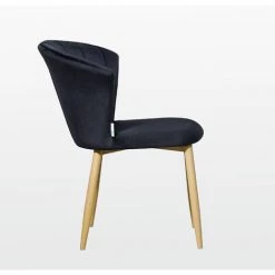 LIFE INTERIORS ELSA - Chaise En Velours Vintage Noire - Salle à Manger, Salon, Coiffeuse Ou Bureau - Noir -banc et tabouret Soldes Boutique 25874188 3