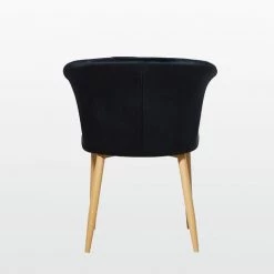 LIFE INTERIORS ELSA - Chaise En Velours Vintage Noire - Salle à Manger, Salon, Coiffeuse Ou Bureau - Noir -banc et tabouret Soldes Boutique 25874188 4