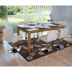 HHG Lot De 2 Chaises De Salle à Manger Kavala, Pivotante, Similicuir, Crème -banc et tabouret Soldes Boutique 25939835 2