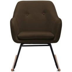 Chaise à Bascule Tissu Marron VidaXL -banc et tabouret Soldes Boutique 25964578 4