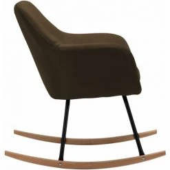 Chaise à Bascule Tissu Marron VidaXL -banc et tabouret Soldes Boutique 25964578 5