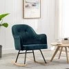 Chaise à Bascule Velours Bleu VidaXL -banc et tabouret Soldes Boutique 26009551 1