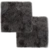 DéCOSHOP26 Lot De 2 Coussins De Chaise Gris Clair 40x40 Cm Mouton Véritable - Gris