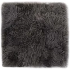 DéCOSHOP26 Lot De 2 Coussins De Chaise Gris Clair 40x40 Cm Mouton Véritable - Gris -banc et tabouret Soldes Boutique 26012642 3