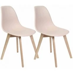 ALTOBUY MELYA - Lot De 2 Chaises Scandinaves Roses - Rose