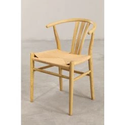 Chaise En Bois Uish Retro SKLUM Bois D'orme - Corde En Papier Bois Naturel - Bois Naturel Bois Naturel -banc et tabouret Soldes Boutique 26072798 3