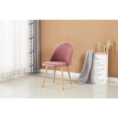 LIFE INTERIORS LUCIA - Chaise En Velours Rose - Inspiration Scandinave - Salle à Manger, Cuisine, Coiffeuse Ou Bureau - Rose 3 LIFE INTERIORS LUCIA - Chaise En Velours Rose - Inspiration Scandinave - Salle à Manger, Cuisine, Coiffeuse Ou Bureau - Rose