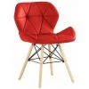 PN HOME CECILIA - Chaise Style Scandinave En Simili Cuir Rouge - Pieds En Bois & Métal - Design & Moderne - Hauteur 70cm - Salle à Manger, Cuisine Ou Coiffeuse - Rouge -banc et tabouret Soldes Boutique 26151443 1