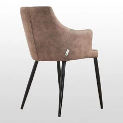 LIFE INTERIORS ZARAH - Chaise Design En Simili Cuir Marron Clair - Rembourrée - Salle à Manger, Salon Ou Bureau -banc et tabouret Soldes Boutique 26151470 4