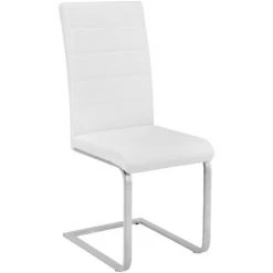 TECTAKE 6 Chaises De Salle à Manger BETTINA Rembourrées Pieds En Métal Argentés Design Moderne - Lot De 6 Chaises Salle A Manger, Chaises De Cuisine, Chaises De Salon - Blanc -banc et tabouret Soldes Boutique 26217843 2